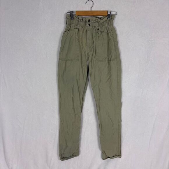 Abercrombie & Fitch Green High Waisted Skinny Leg Pants Size XS Short - Picture 1 of 11